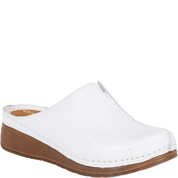 Klapki damskie skóra naturalna Syrena SST 922 białe