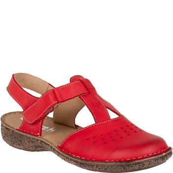 Sandały skórzane Syrena SH 128 czerwone | Wygoda i styl