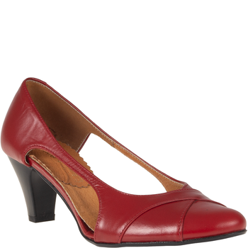 Czółenka na obcasie czerwone skórzane marki Syrena SWB 096 