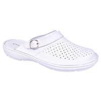 Skórzane komfortowe klapki damskie Syrena SH 654 białe