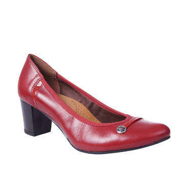 Czółenka damskie skórzane marki Syrena SWB 22011 czerwone