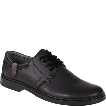 Skórzane półbuty męskie marki Syrena SI 326-776 czarne