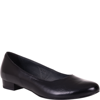 Balerinki Wielbut 177 czarne, skóra licowa, płaski obcas