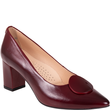 Czółenka Syrena SPU 1518 wiśnia z ozdobą, obcas 7 cm