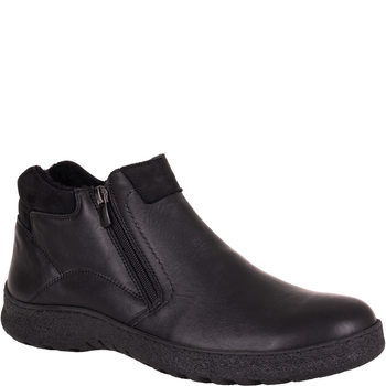 Trzewiki męskie skórzane Syrena SH 827 czarne, ocieplane