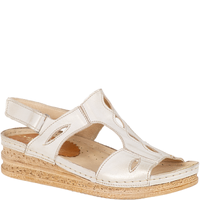 Sandały skórzane damskie marki Syrena SST 962 beżowo-złote