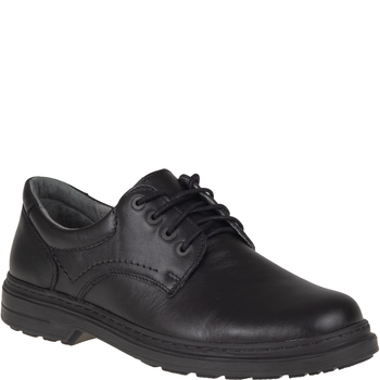 Czarne półbuty Syrena SH 815 - skóra naturalna, komfortowe