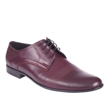 Półbuty wizytowe męskie skórzane Syrena  SE 0938 bordo