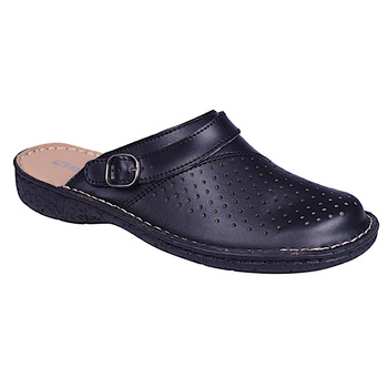 Skórzane komfortowe klapki damskie Syrena SH 275 czarne