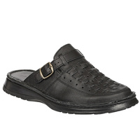 Klapki męskie skórzane czarne Syrena  SST SST 056/107