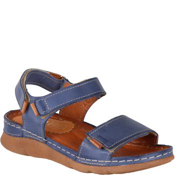 Sandały skórzane damskie marki Syrena SST 990 niebieskie