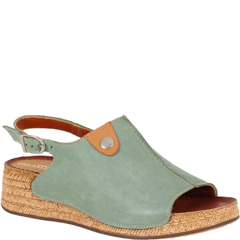 Skórzane sandały damskie marki Syrena SST 987 zielone