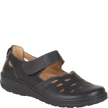 Syrena SH 4043 czarne - półbuty skórzane damskie na wiosnę