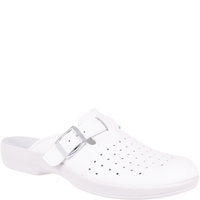 Białe klapki damskie Inblu AE00001 sanitarne - skórzana wkładka