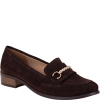 Mokasyny damskie Syrena SE P-287 czekolada skóra zamszowa