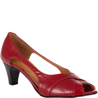 Czółenka na obcasie czerwone skórzane marki Syrena SWB 128