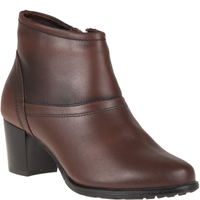 Botki damskie Syrena K-246 brązowe, skóra, komfort i styl