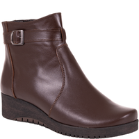 Klasyczne botki skórzane Syrena - model SE 015 czekolada