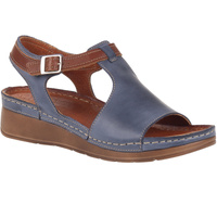 Skórzane Sandały Marki Syrena SST 924  niebiesko-brązowe