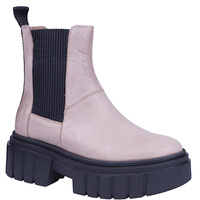 Botki damskie na grubej podeszwie skóra naturalna Syrena SBB 1291 cappuccino