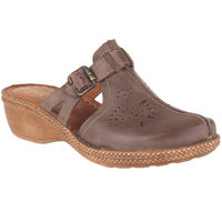 Klapki damskie Syrena SST 737/M cappuccino - skóra naturalna