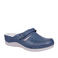 Komfortowe klapki damskie zakryte skóra naturalna Syrena SH 280 granatowe