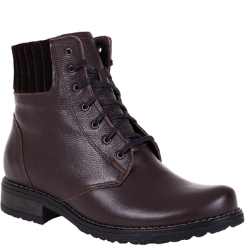 Trzewiki damskie Syrena K-240 brązowe skórzane ocieplane