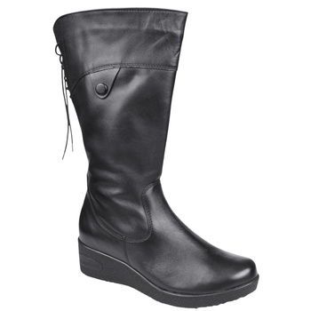 Kozaki damskie na koturnie Syrena K-227 czarne