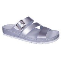 Srebrne klapki damskie skóra naturalna SYRENA SH 22293