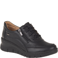 Półbuty Syrena SH 427 czarne skórzane - komfort na koturnie