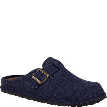 Kapcie męskie INBLU SI000024 szaro-niebieski filc skórzana wkładka