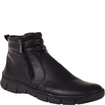Trzewiki męskie Syrena SI 015A-459 czarne - skóra naturalna, ocieplane, na zamek