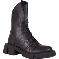 Trzewiki damskie Syrena SLA 976/A/1 skóra naturalna czarne lico