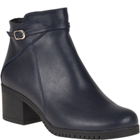 Granatowe botki damskie na obcasie marki Syrena SE 0046