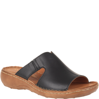 Skórzane klapki damskie marki Syrena SST 663 czarno-rude