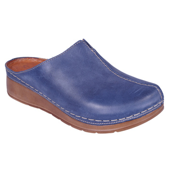 Klapki damskie skóra naturalna Syrena SST 922 niebieskie