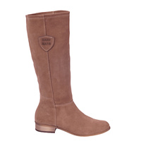 Zamszowe kozaki damskie skóra naturalna Syrena SOP 204 fango