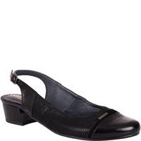 Skórzane sandały na obcasie marki Wielbut 522 czarne