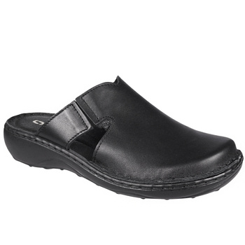 Klapki damskie skórzane zakryte SYRENA SST 22664 czarne