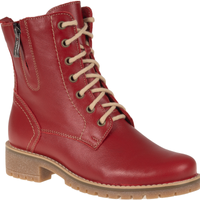 Modne botki damskie Syrena SST 4038 - czerwone, skórzane