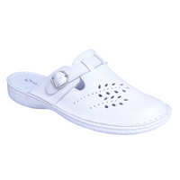 Skórzane komfortowe klapki damskie Syrena SH 264 białe