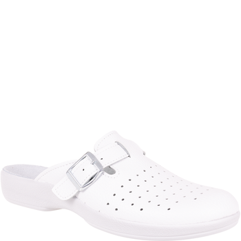 Białe klapki damskie Inblu AE00001 sanitarne - skórzana wkładka