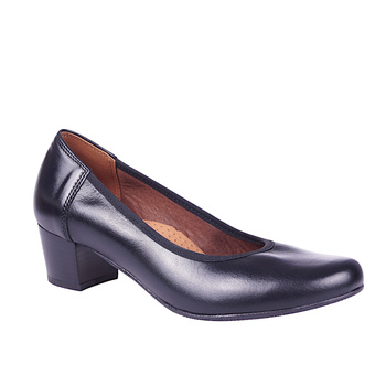 Klasyczne czółenka damskie skórzane marki Wielbut 027 czarne