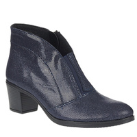 Komfortowe botki damskie skórzane Syrena SE 481 granatowe